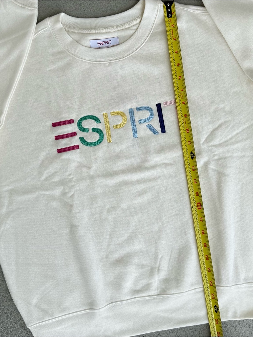 ESPRIT 3-Pack Rainbow/Cream, Blue, Green/White Sweatshirts Embroidered Logo - Picture 15 of 16